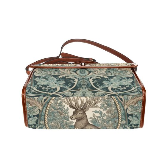 Retro Renaissance Deer Canvas Satchel Handbag For Boho Hippie
