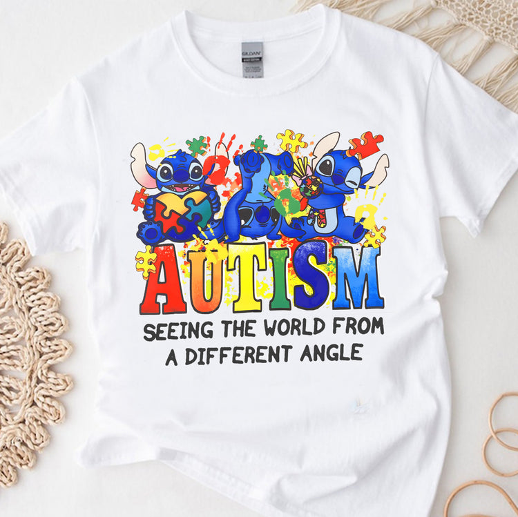 hippieartzone Tshirt - Autism Seeing The World Tshirt, Sweatshirt