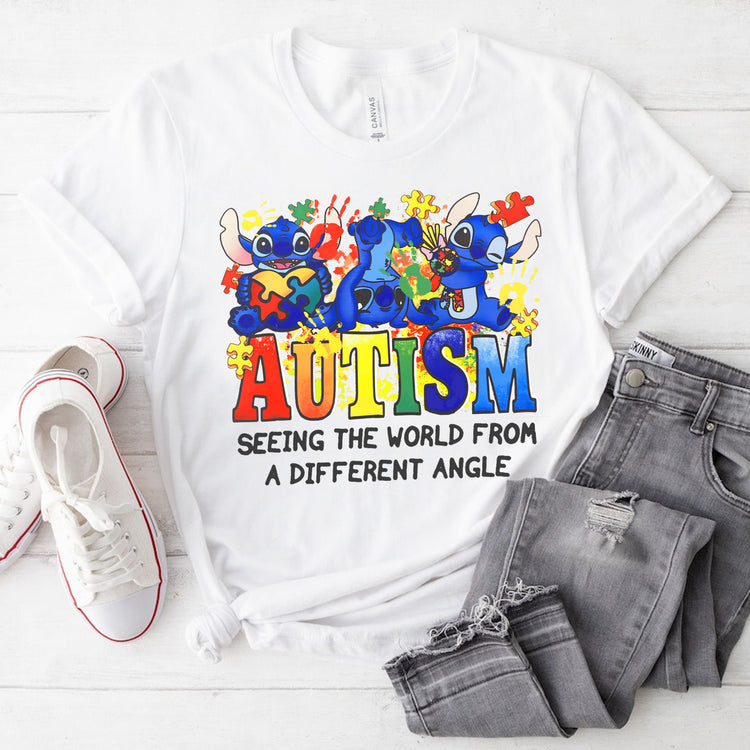 hippieartzone Tshirt - Autism Seeing The World Tshirt, Sweatshirt