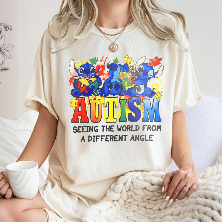 hippieartzone Tshirt - Autism Seeing The World Tshirt, Sweatshirt