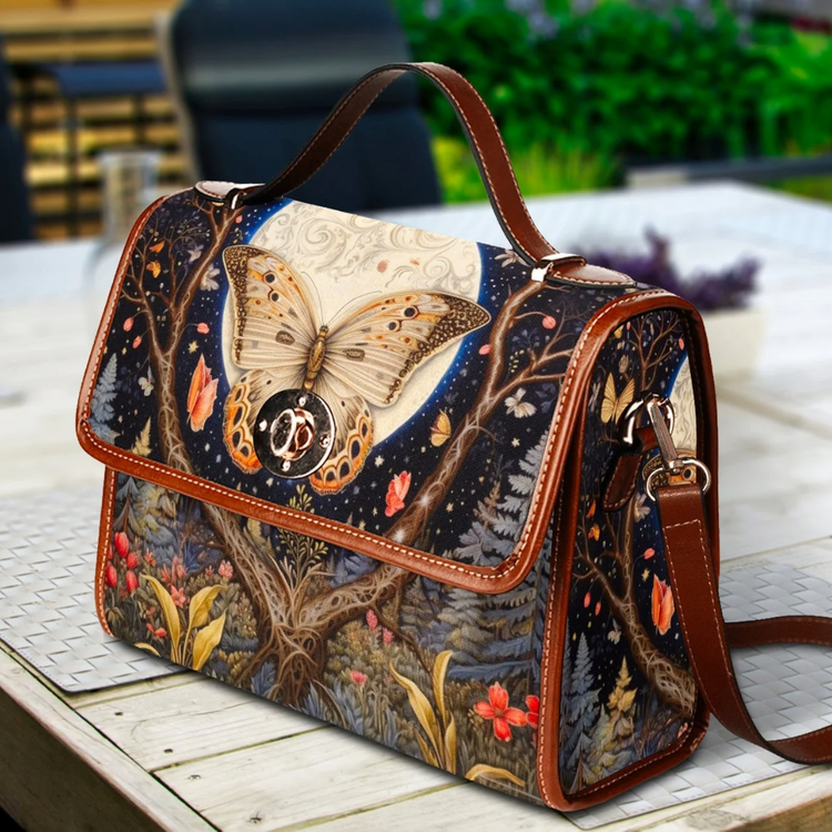 Cottagecore Witchy Luna Moth Satchel Handbag For Boho Hippie