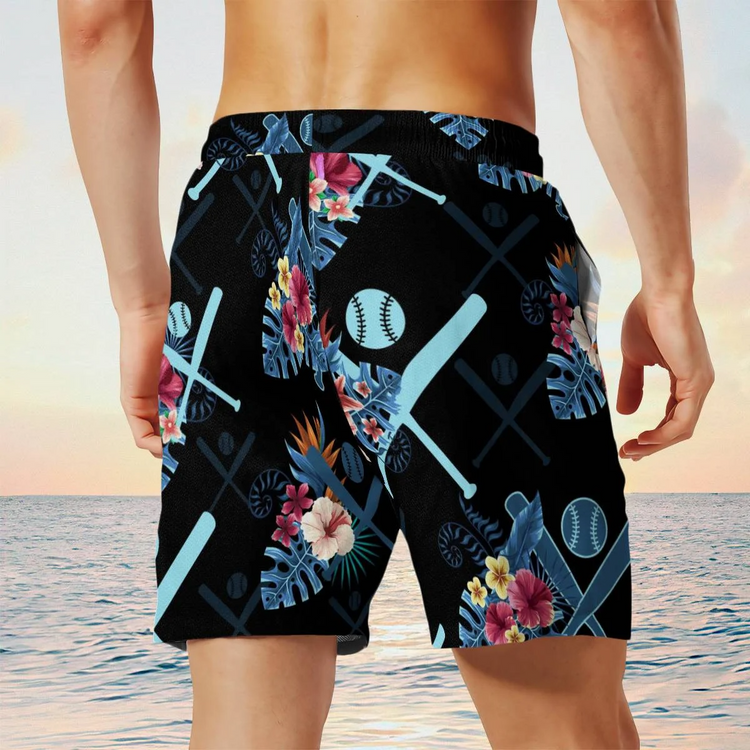 hippieartzone - BLUE BASEBALL BEACH TROPICAL HAWAII SHIRT.