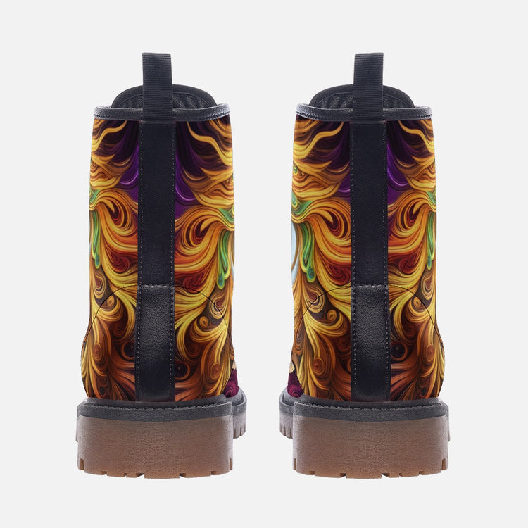 Hippie Art Zone - Unicorn Portrait Casual Leather Lightweight Boots For Hippies
