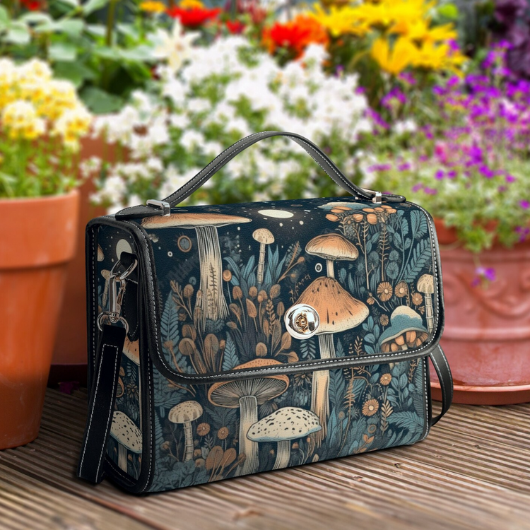 Cottagecore Mushroom Witch Satchel Handbag For Boho Hippie