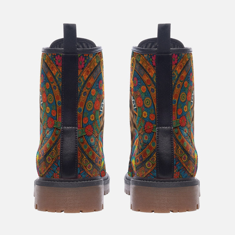 Hippie Art Zone - Bohemian Style Women Casual Leather Lightweight Boots For Hippies