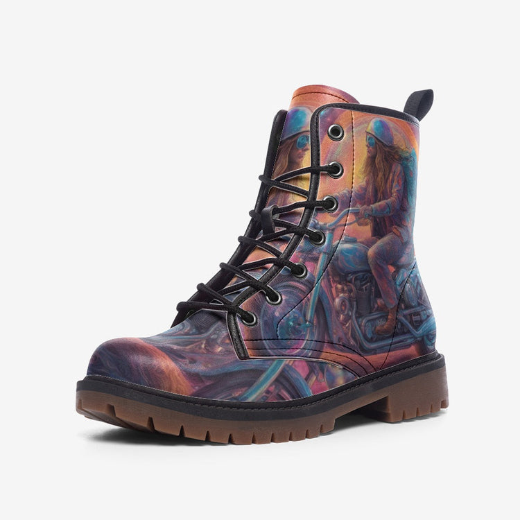 Hippie Art Zone - Hippie Hollow Horror Route Casual Leather Lightweight Boots For Hippies
