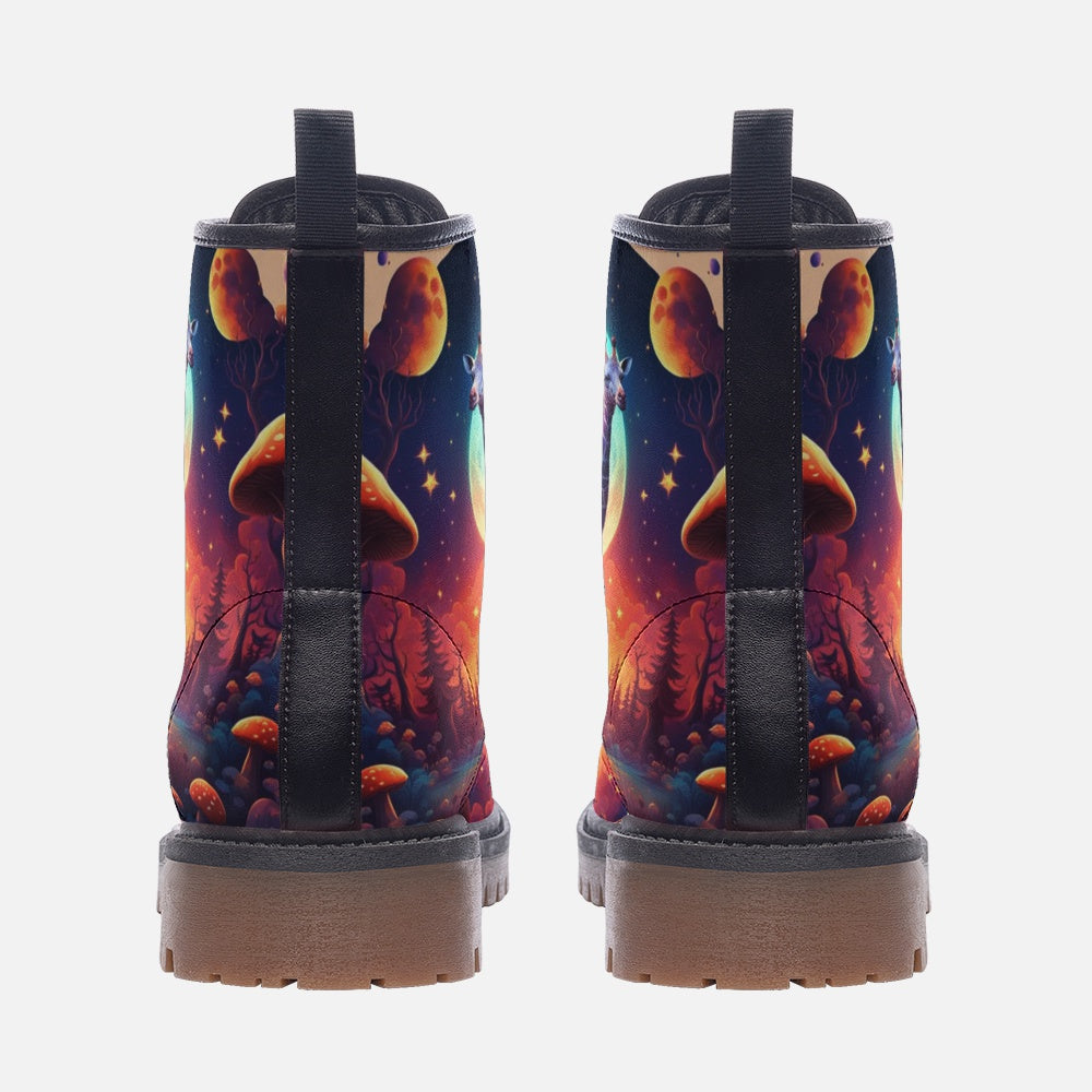 Hippie Art Zone - Fantasy Supermoon on Leather Lightweight Boots for Hippies