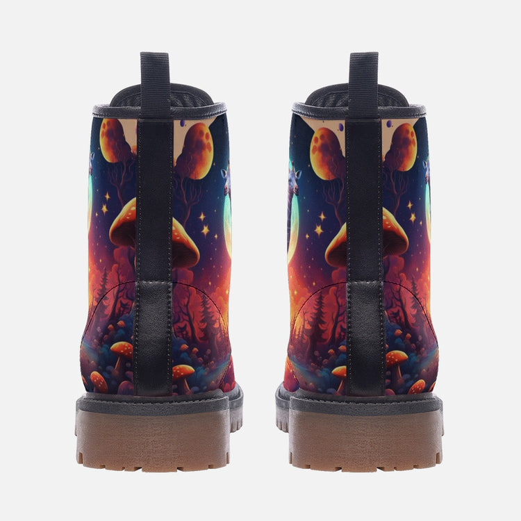 Hippie Art Zone - Fantasy Supermoon on Leather Lightweight Boots for Hippies