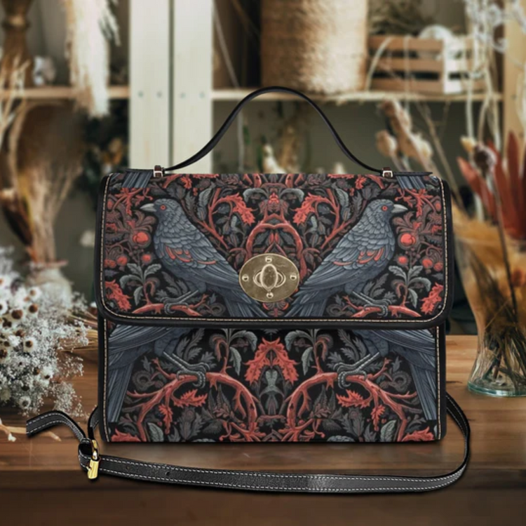 Raven Forest Witch Satchel Handbag For Boho Hippie