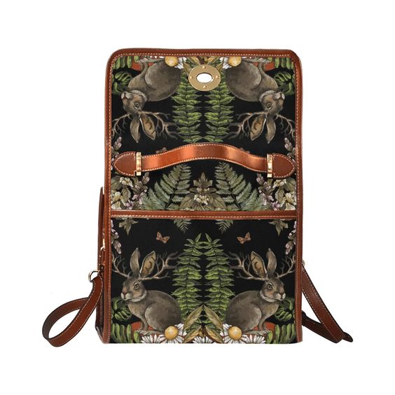 Cottagecore Forest Pagan Ostara Retro Canvas Satchel Handbag For Boho Hippie