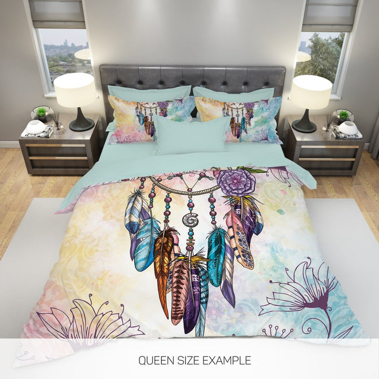 Hippie Art Zone - Dream Catcher Bohemian Bedding Set For Hippies