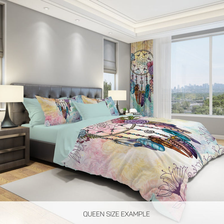 Hippie Art Zone - Dream Catcher Bohemian Bedding Set For Hippies