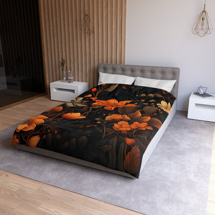 Hippie Art Zone - Dark Academia Autumn Leaves, Halloween Forestcore Bedding Set For Hippies