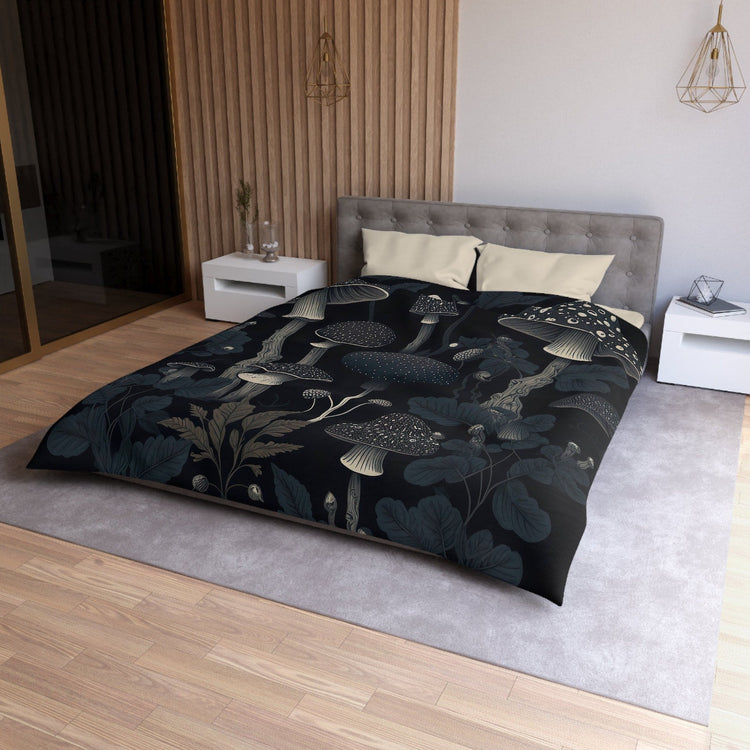 Hippie Art Zone - Dark Academia Mushroom, Gothic Forestcore Bedding Set For Hippies