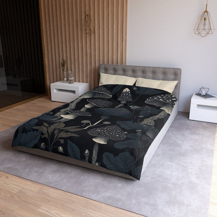 Hippie Art Zone - Dark Academia Mushroom, Gothic Forestcore Bedding Set For Hippies