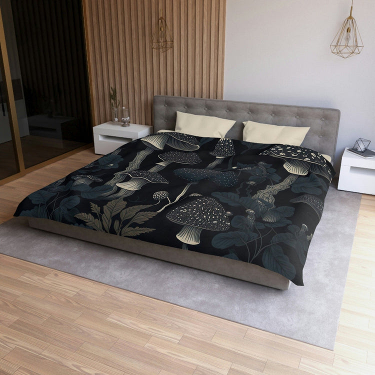 Hippie Art Zone - Dark Academia Mushroom, Gothic Forestcore Bedding Set For Hippies