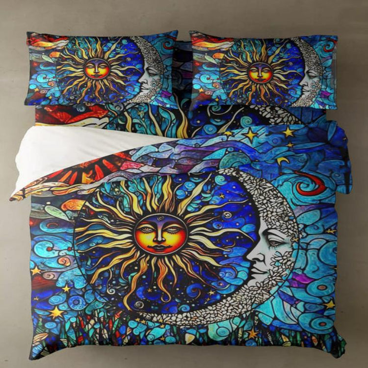 Hippie Art Zone - SUN AND MOON BEDDING SET For Hippies