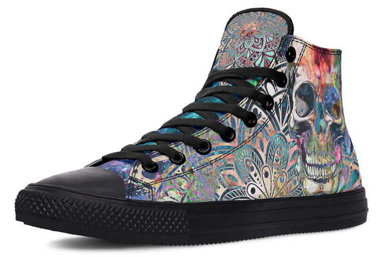 hippieartzone Shoes - ACRYLIC PAINTING SKULL