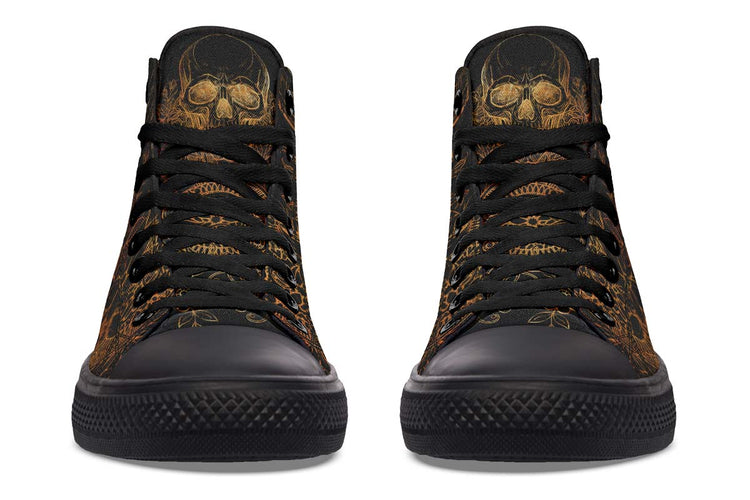 hippieartzone Shoes - GOLD SKULL