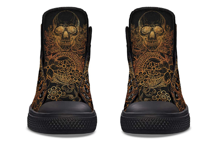 hippieartzone Shoes - GOLD SKULL