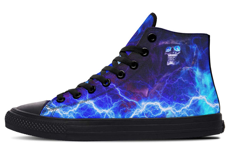 hippieartzone Shoes - GRIM REAPER ELECTRIC BLUE EYES