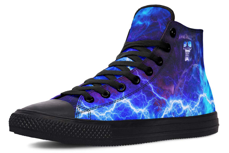 hippieartzone Shoes - GRIM REAPER ELECTRIC BLUE EYES