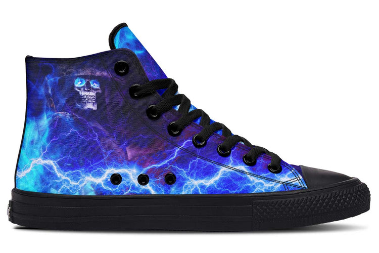 hippieartzone Shoes - GRIM REAPER ELECTRIC BLUE EYES