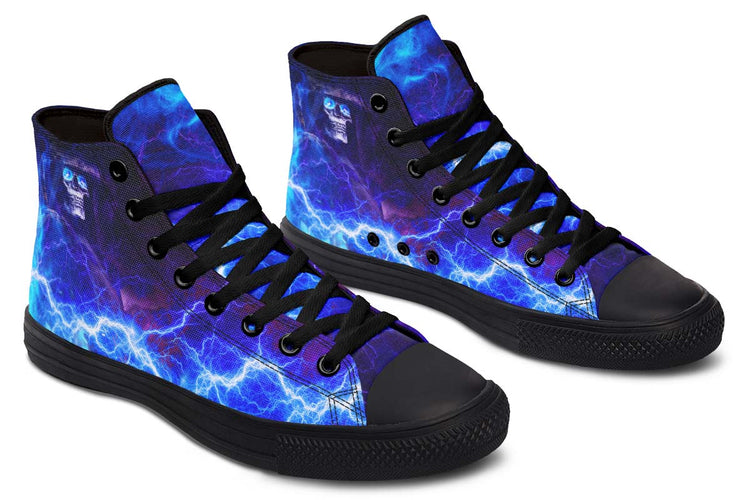 hippieartzone Shoes - GRIM REAPER ELECTRIC BLUE EYES