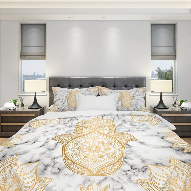 Hippie Art Zone - Hand of Fatima Bedding Set For Hippies