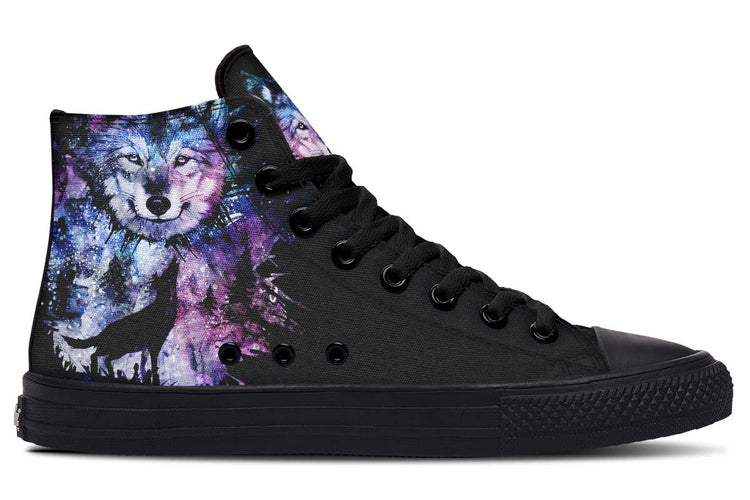 hippieartzone Shoes - COLORFUL WOLF SPLATTER