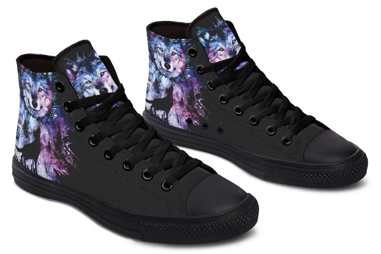 hippieartzone Shoes - COLORFUL WOLF SPLATTER