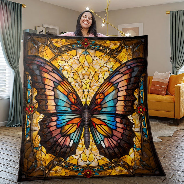 Hippie Art Zone - Retro Holiday Butterfly Quilt Bedding Set For Hippies