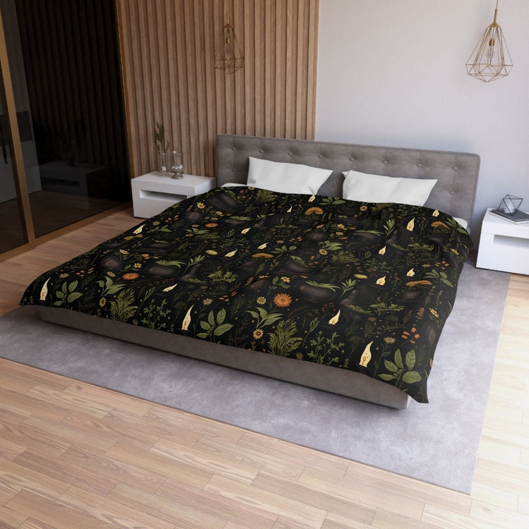 Hippie Art Zone - The Spells of Herbs, Witchy Forest Bedding Set For Hippies