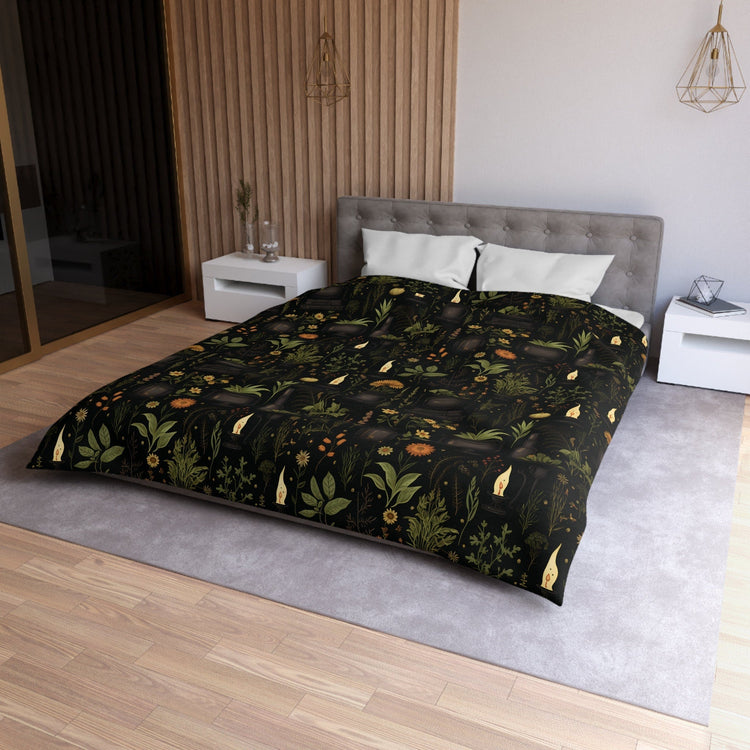 Hippie Art Zone - The Spells of Herbs, Witchy Forest Bedding Set For Hippies