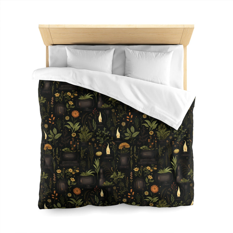 Hippie Art Zone - The Spells of Herbs, Witchy Forest Bedding Set For Hippies
