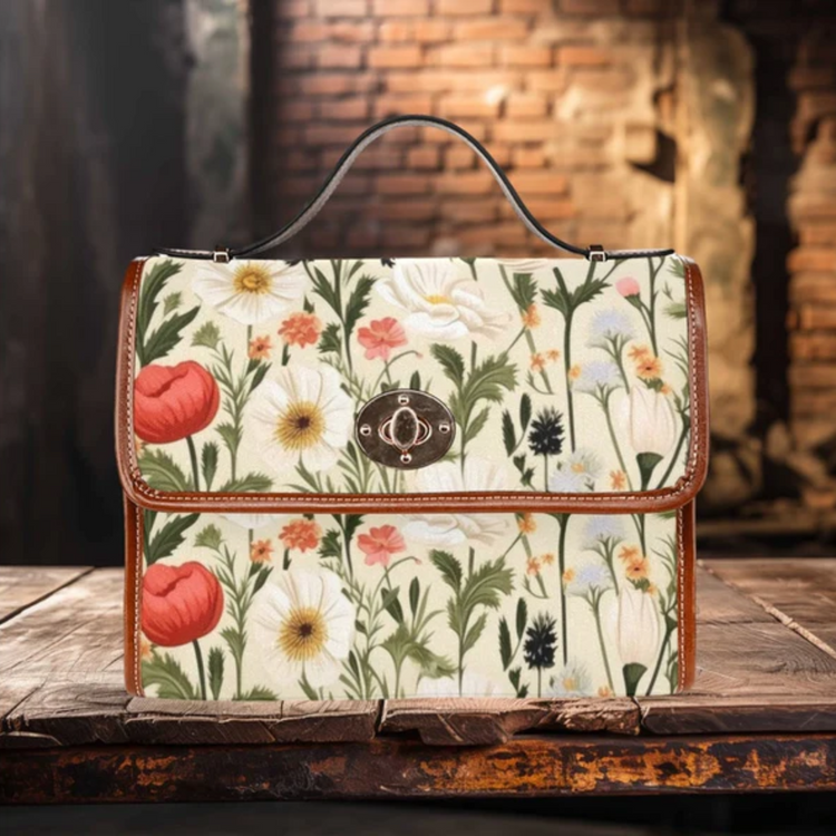 Cottagecore Wildflowers Botanical Witchy Satchel Bag For Boho Hippie