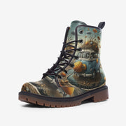 Hippie Art Zone - Road Trippin' with Hippie Van Casual Leather Lightweight Boots for Adventurous Souls