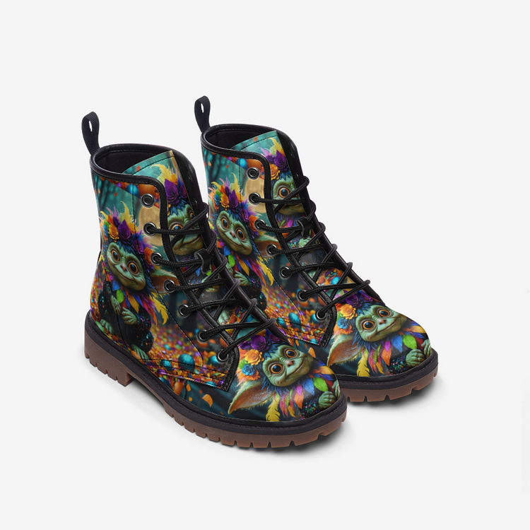 Hippie Art Zone - Colorful Forest Dwarf Leather Boots For Hippie Halloween