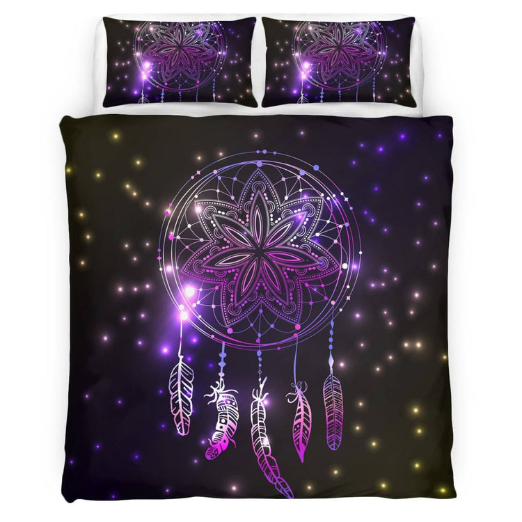 hippieartzone - Native American Violet Dreamcatcher Bedding Set