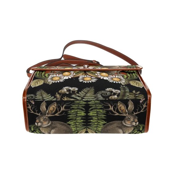 Cottagecore Forest Pagan Ostara Retro Canvas Satchel Handbag For Boho Hippie