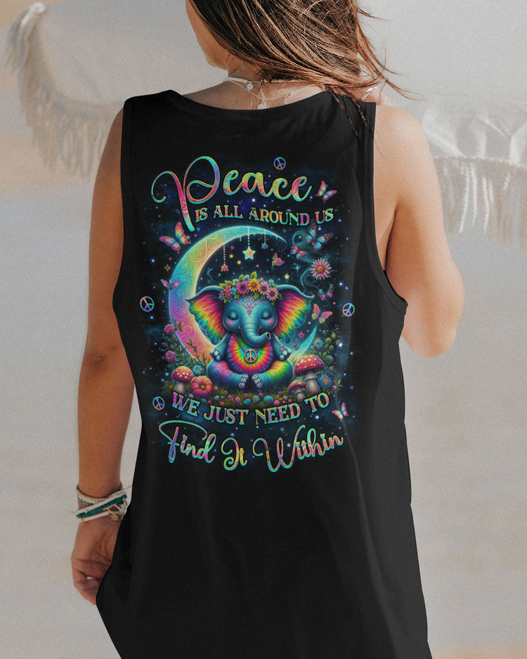 Hippie Art Zone - Peace Is All Around Us Elephant For Hippie