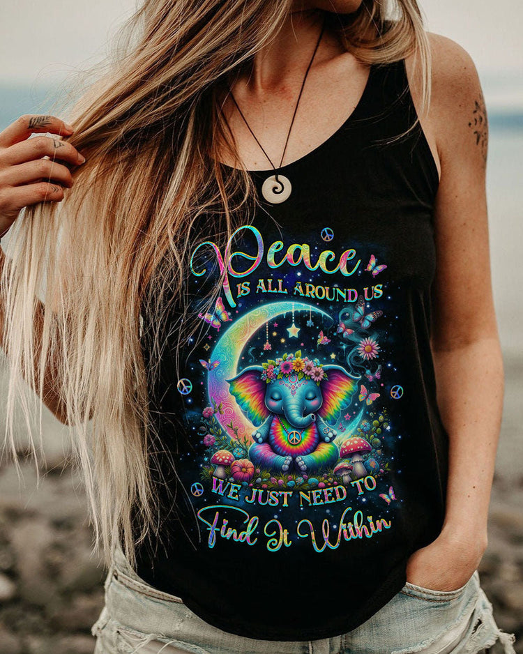 Hippie Art Zone - Peace Is All Around Us Elephant For Hippie