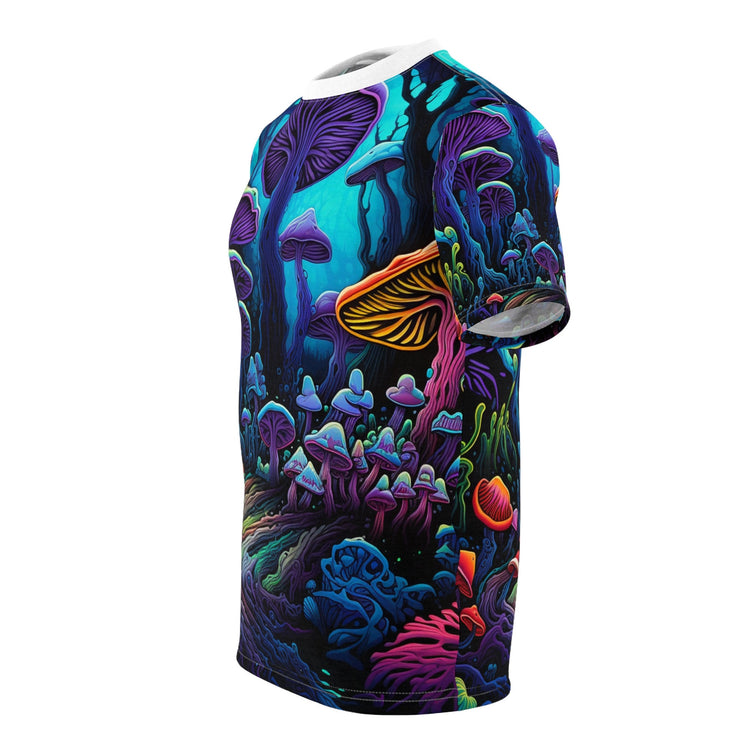 hippieartzone T-Shirt Fiametta Bellini - Psychedelic Camouflage Tee - Blacklight Reactive Apparel