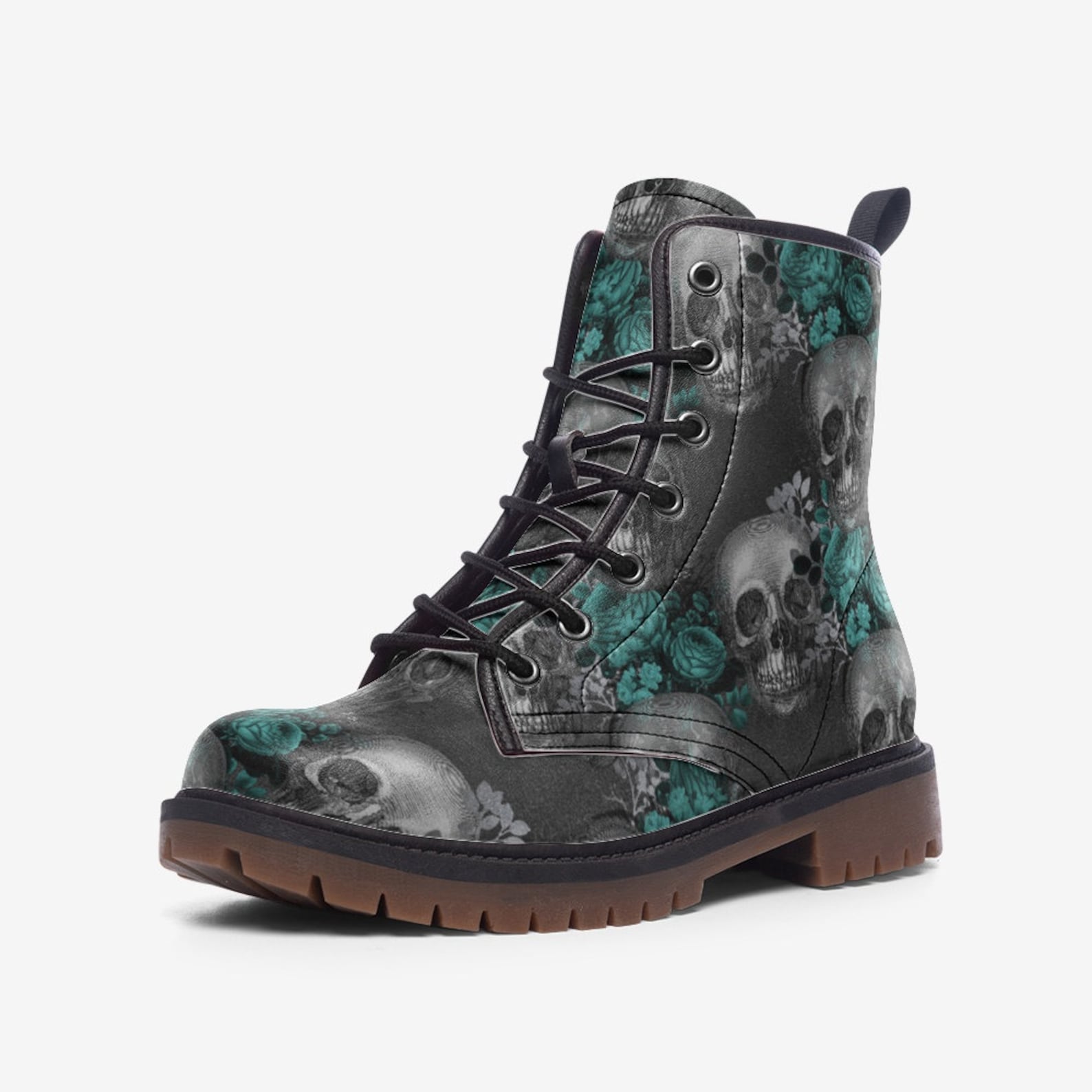 Hippie Art Zone - Gothic Roses & Skulls Boots.