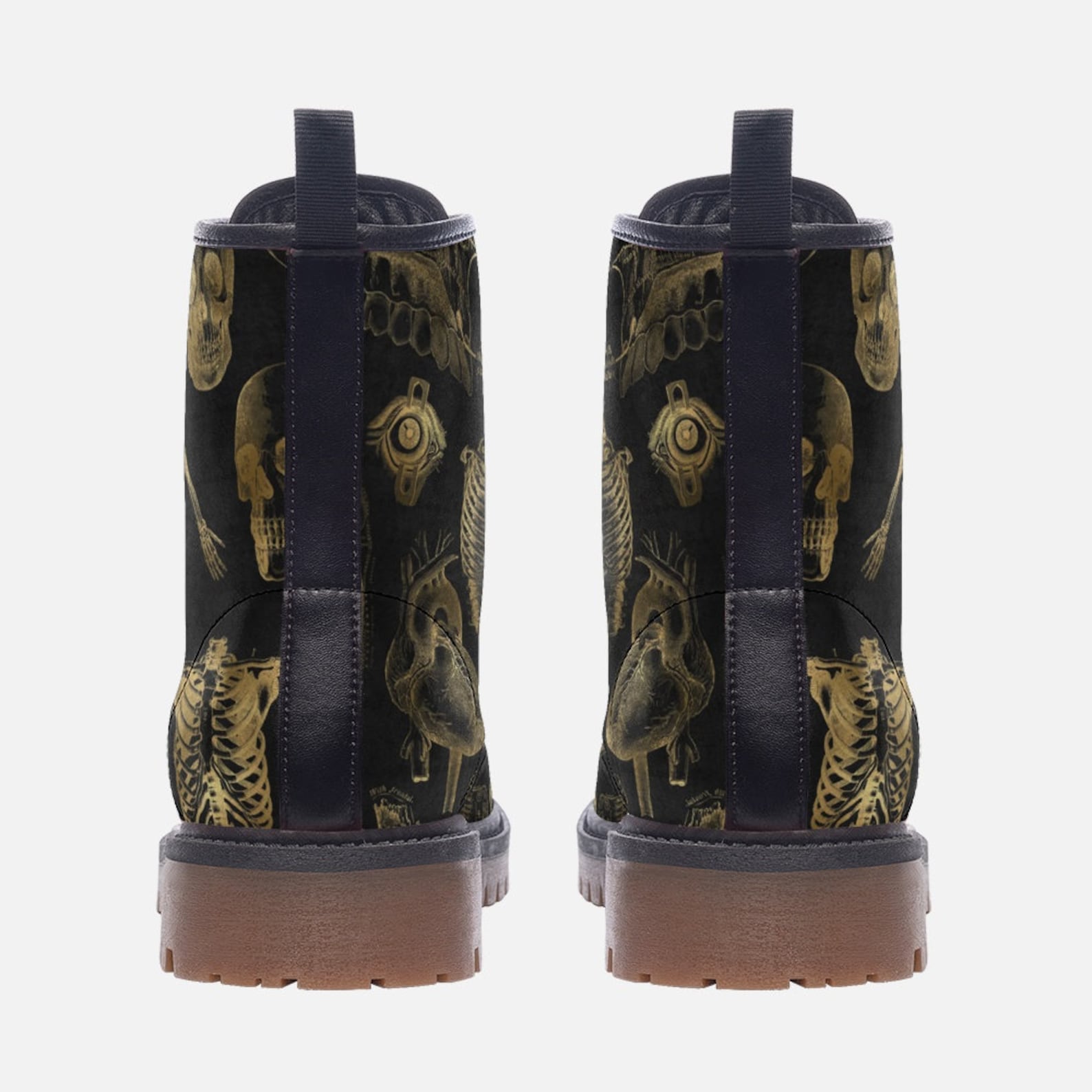 Hippie Art Zone - Vintage Anatomy Vegan Leather Combat Boots.