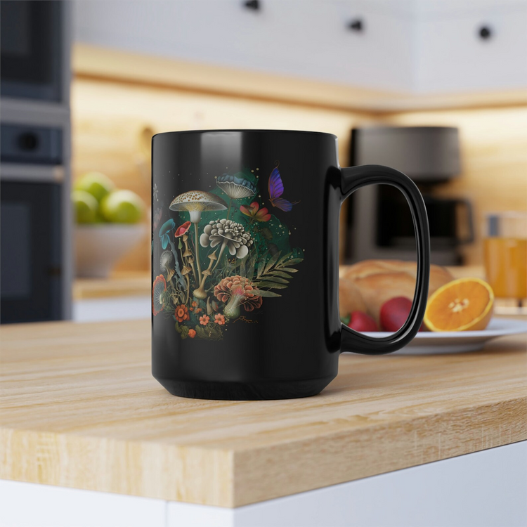 hippieartzone Mug - Mushroom Mug Floral Coffee Mug.