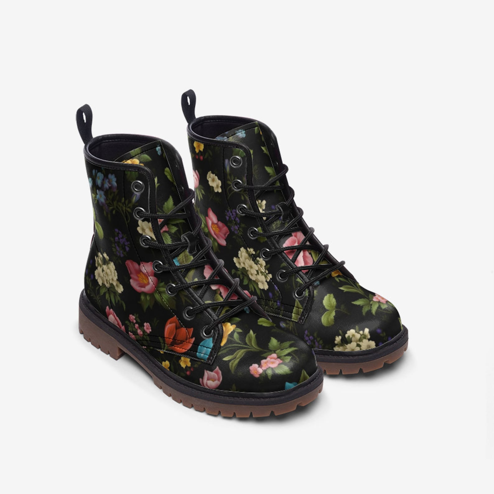 Hippie Art Zone - Vintage Floral Vegan Boots.