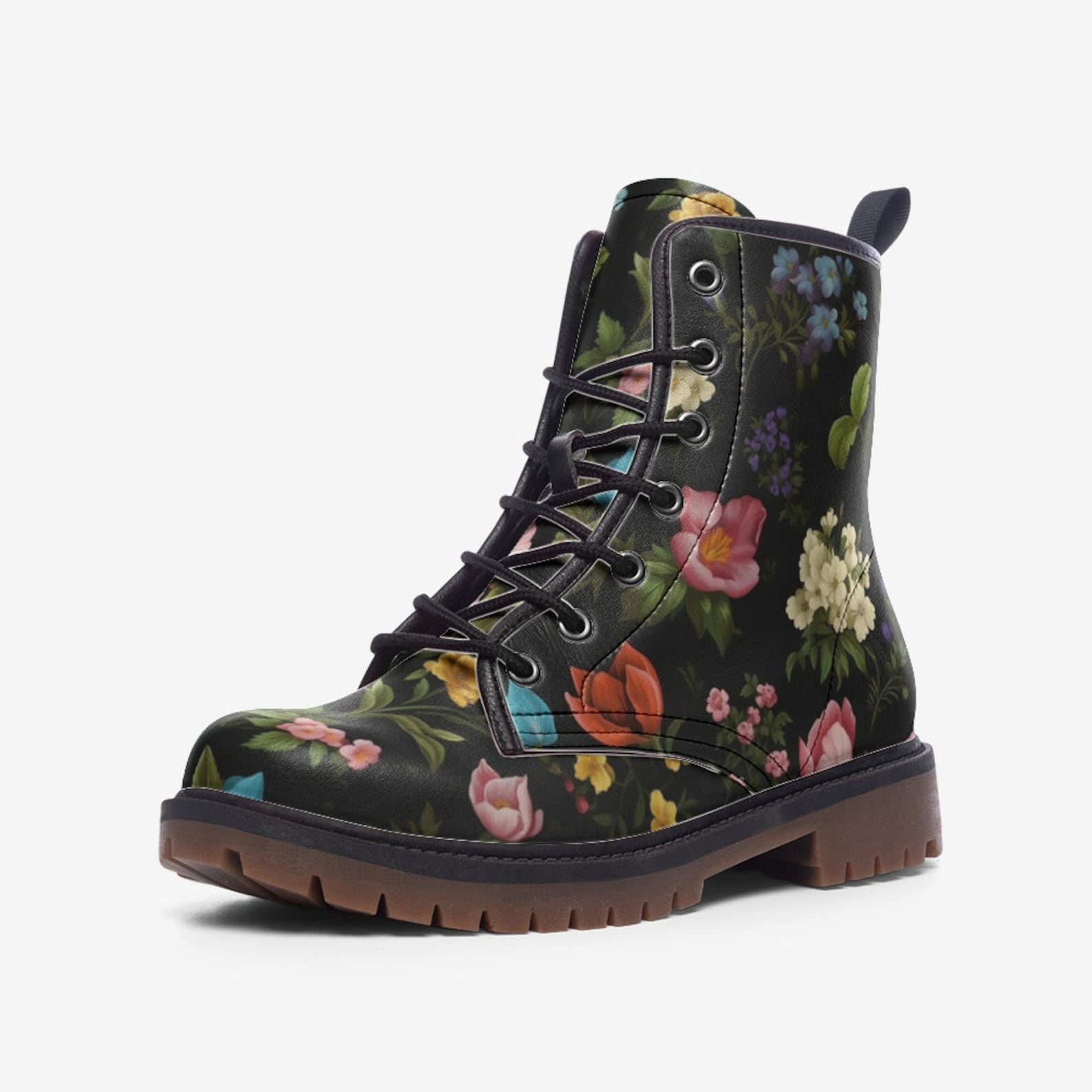 Hippie Art Zone - Vintage Floral Vegan Boots.