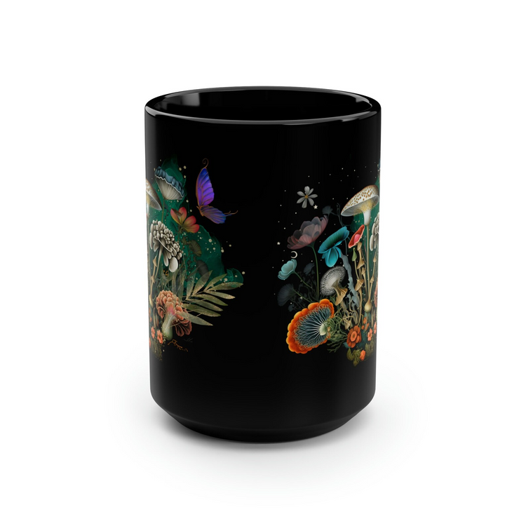hippieartzone Mug - Mushroom Mug Floral Coffee Mug.