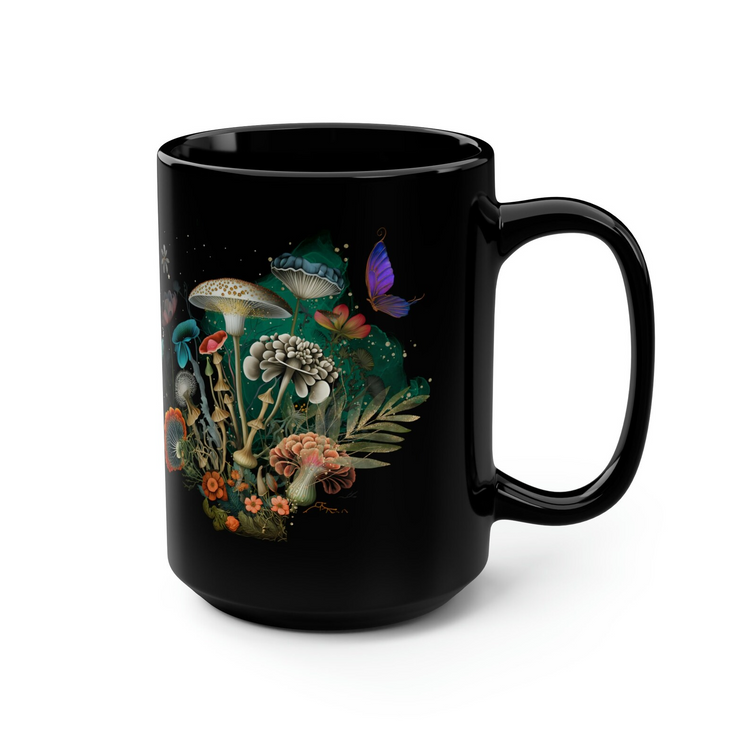 hippieartzone Mug - Mushroom Mug Floral Coffee Mug.